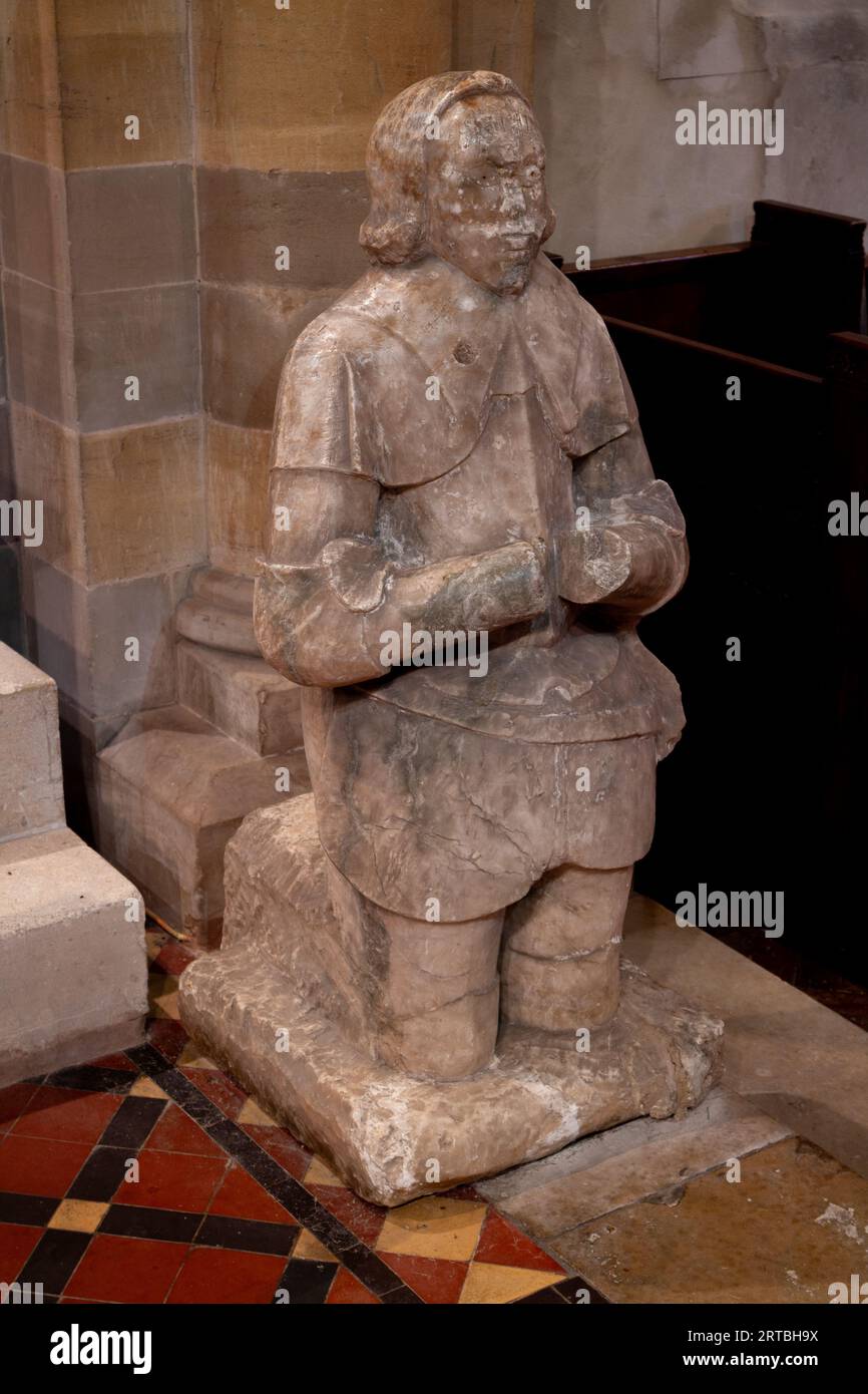 Effigy of a knight, St. Peter`s Church, Aston Flamville, Leicestershire, England, UK Stock Photo